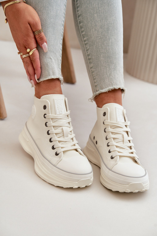 Dámské Tenisky Na Platformě Eko Kůže Big Star OO274064 Bílé