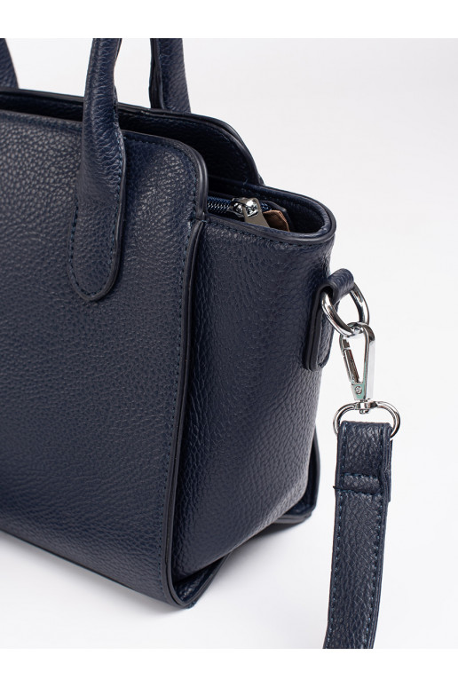 Tmavě modrá dámská kabelka se stříbrnými prvky