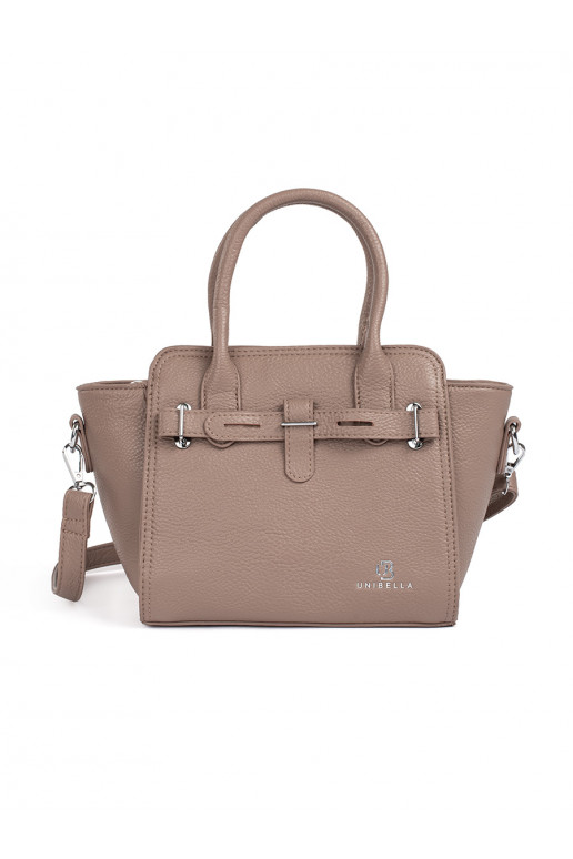 Béžová dámská kabelka se stříbrnými prvky