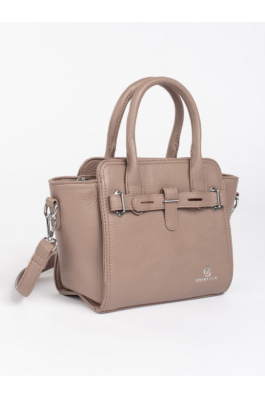 Béžová dámská kabelka se stříbrnými prvky