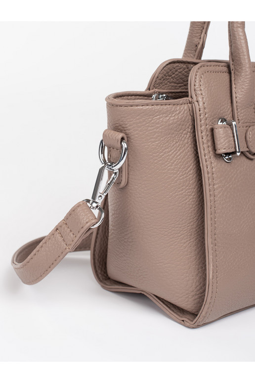 Béžová dámská kabelka se stříbrnými prvky