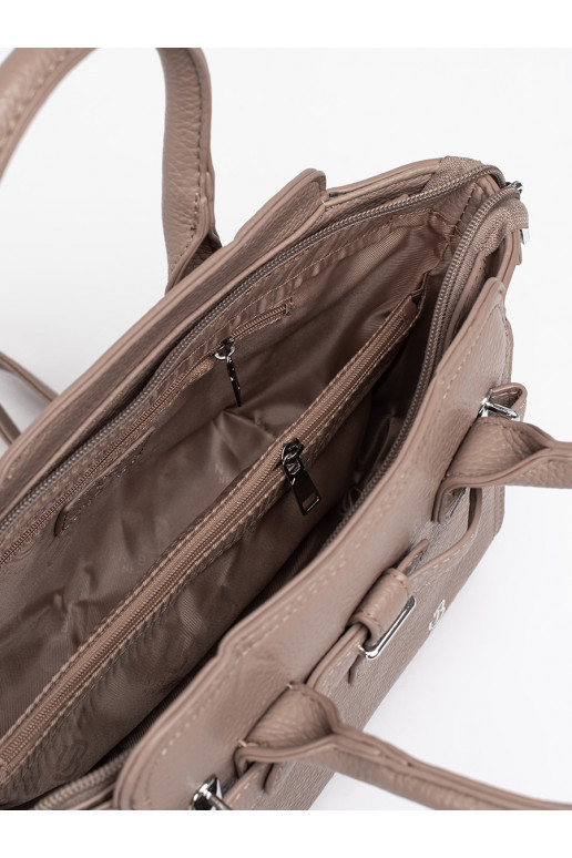 Béžová dámská kabelka se stříbrnými prvky