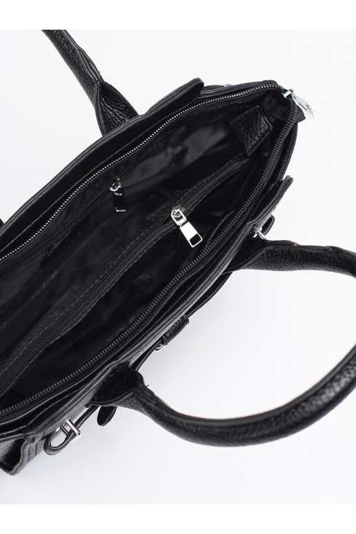 Černá dámská kabelka se stříbrnými prvky