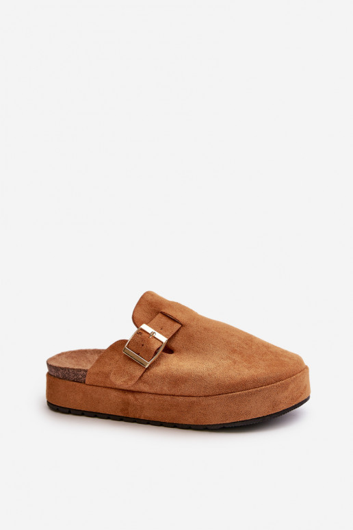 Dámské Klapky Na Platformě Se Zlatou Sponou Camel Terilaina Dámské Klapky Na Platformě Se Zlatou Sponou Camel Terilaina