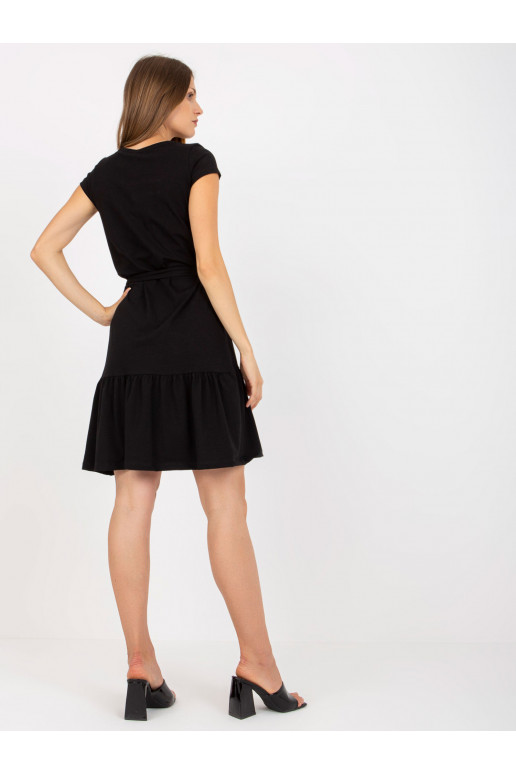 Černé basic bavlněné šaty s kravatou... Černé basic bavlněné šaty s kravatou...