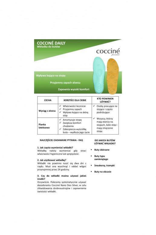 Coccine Aloe Vera Insoles Coccine Aloe Vera Insoles