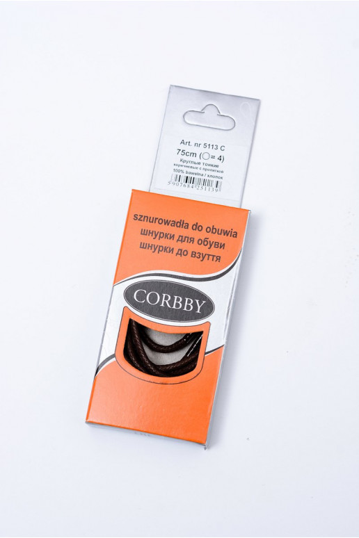 Corbby Hnede voskované tenké Tkaničky Corbby Hnede voskované tenké Tkaničky