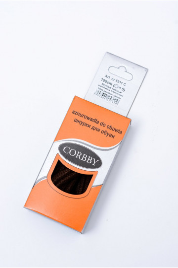 Corbby Hnede voskované silné Tkaničky 2