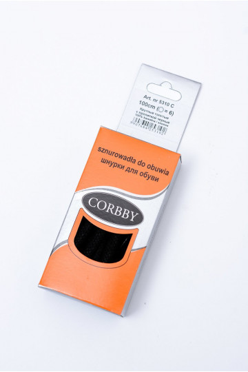 Corbby Černé voskované silné Tkaničky 2