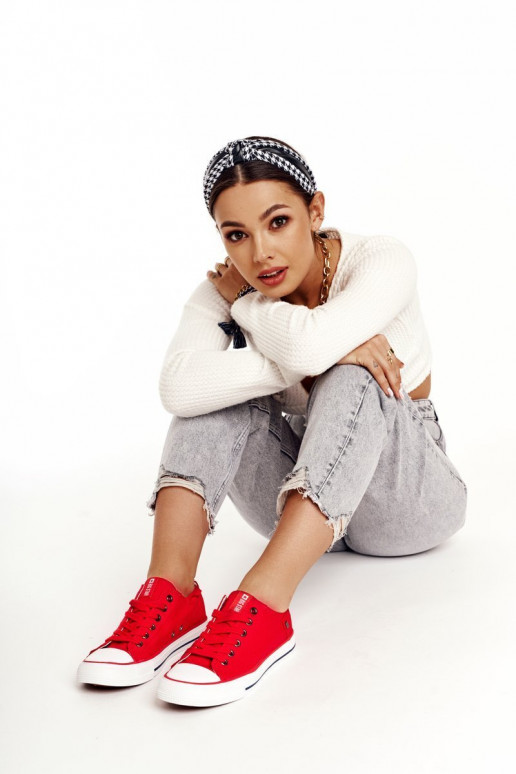  Klasikinio modelio lygiapadžiai sportbačiai Big Star DD274339 raudonos spalvos