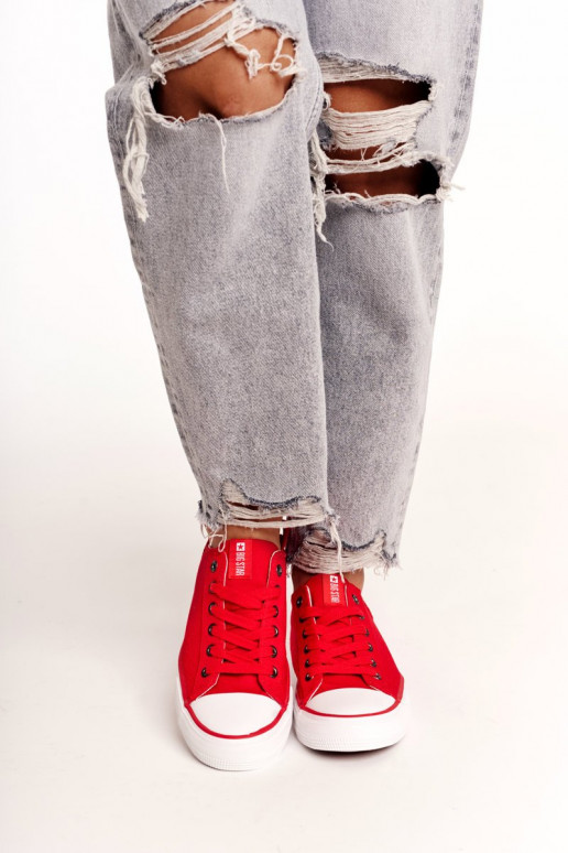  Klasikinio modelio lygiapadžiai sportbačiai Big Star DD274339 raudonos spalvos