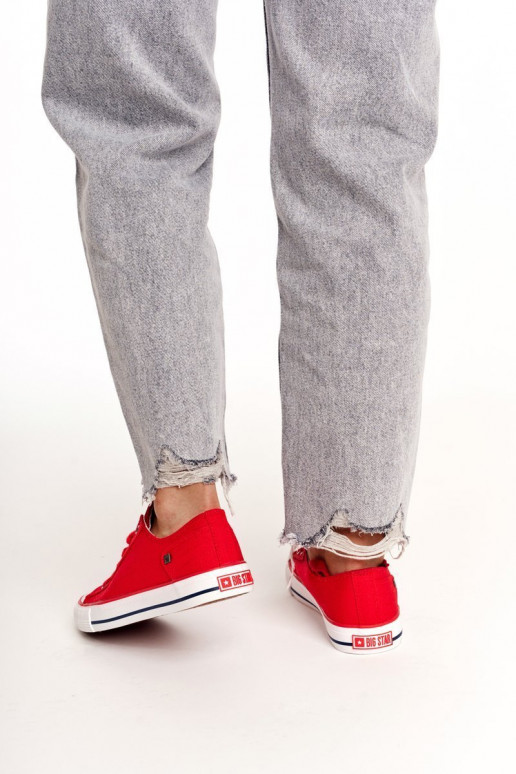  Klasikinio modelio lygiapadžiai sportbačiai Big Star DD274339 raudonos spalvos