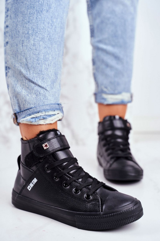 Zateplené Kožené Tenisky BIG STAR V274542FW Černé