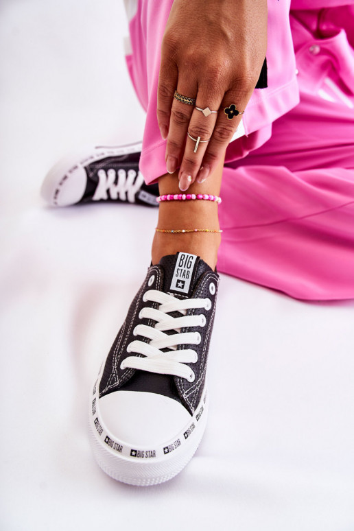 Moteriški batai Big Star su aužūro elementais juodos spalvos FF274023