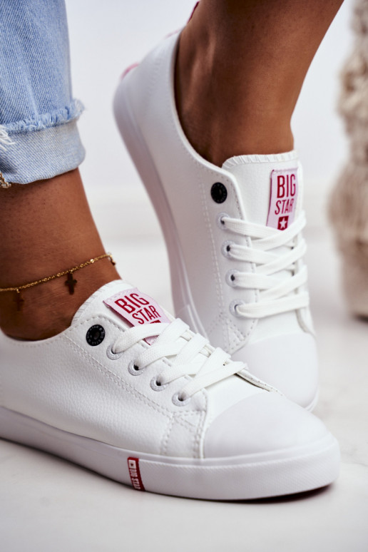 Dámské Kožené Tenisky Big Star GG274005 Bílé-červené