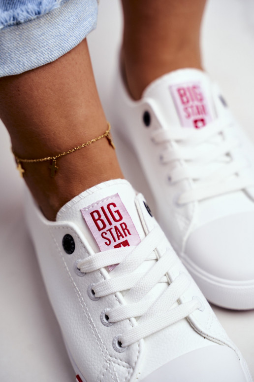 Dámské Kožené Tenisky Big Star GG274005 Bílé-červené