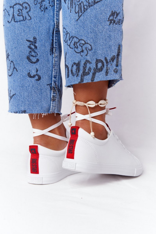 sportbačiai su dekoratyvinėmis juostelėmis BIG STAR DD274685 baltos spalvos