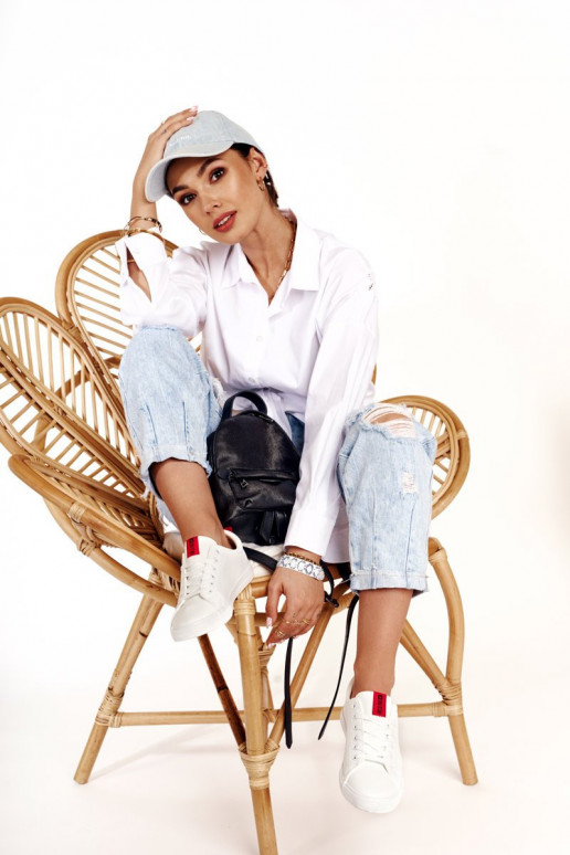 sportbačiai su dekoratyvinėmis juostelėmis BIG STAR DD274685 baltos spalvos