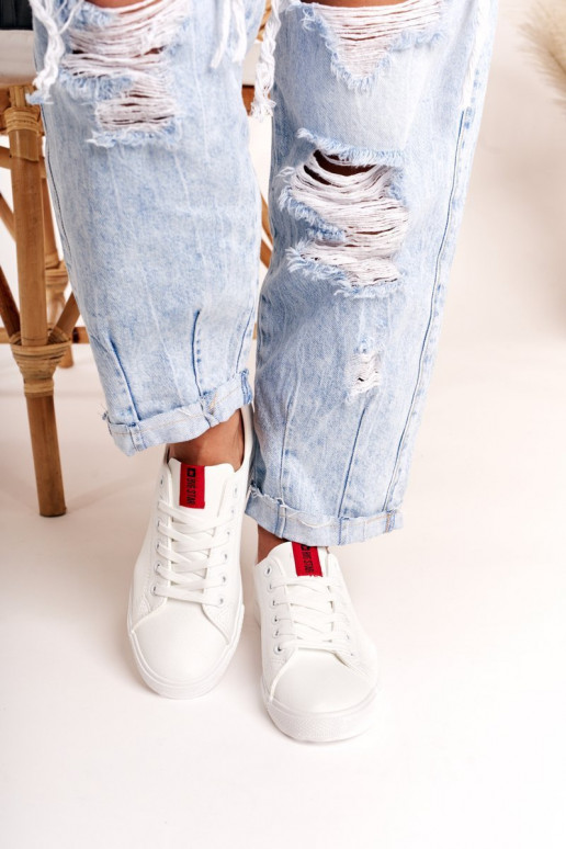 sportbačiai su dekoratyvinėmis juostelėmis BIG STAR DD274685 baltos spalvos