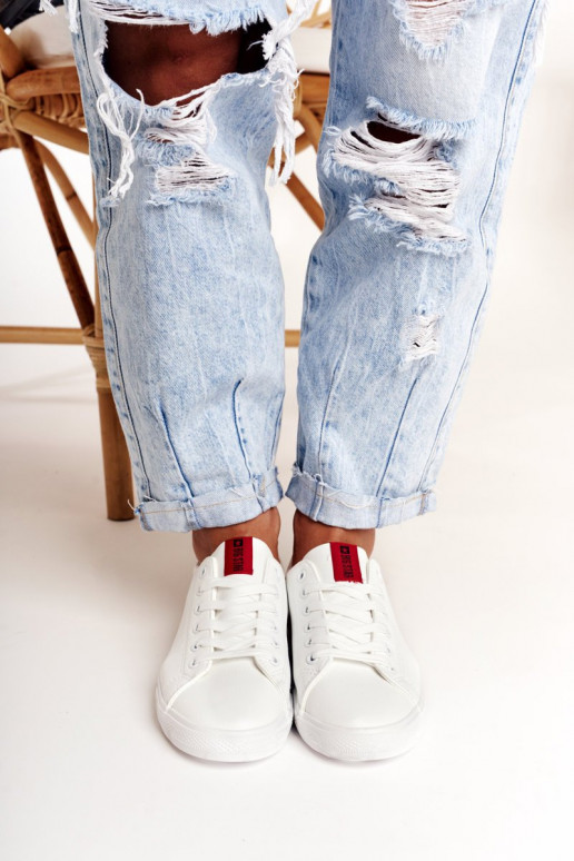 sportbačiai su dekoratyvinėmis juostelėmis BIG STAR DD274685 baltos spalvos