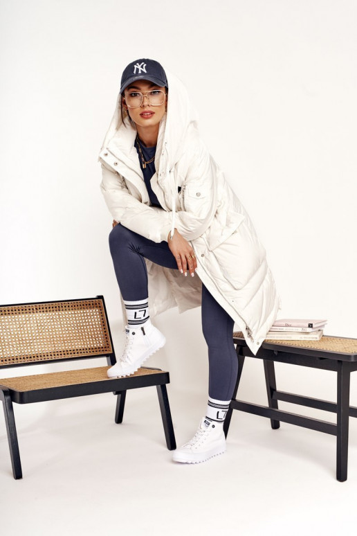  laisvalaikio batai su auliuku su plačiais padais BIG STAR FF274241 baltos spalvos