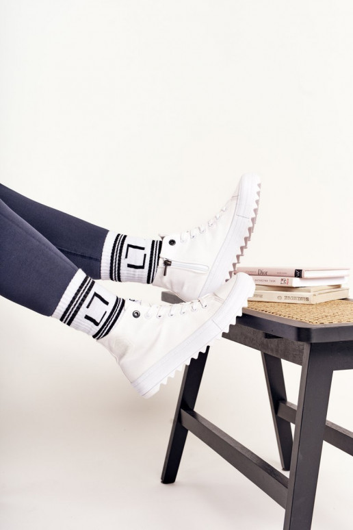  laisvalaikio batai su auliuku su plačiais padais BIG STAR FF274241 baltos spalvos