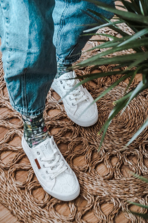 Dámské Krajkové Tenisky BIG STAR W274925 Bílé