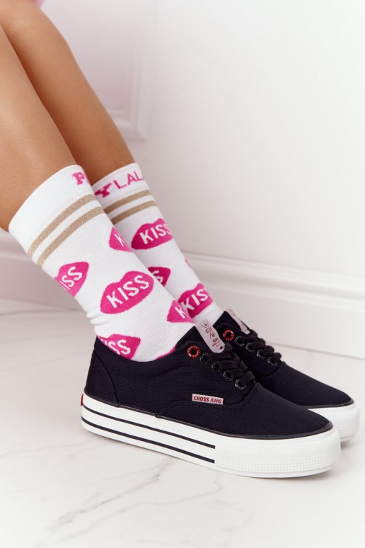  Sportbačiai su platforma CROSS JEANS FF2R4002C juodos spalvos