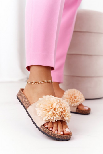Nazouváky Na Korkové Podrážce Béžové Flowerbomb 2