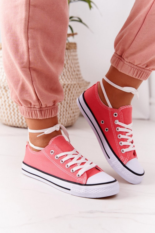 Klasikinio modelio laisvalaikio batai koralinės spalvos