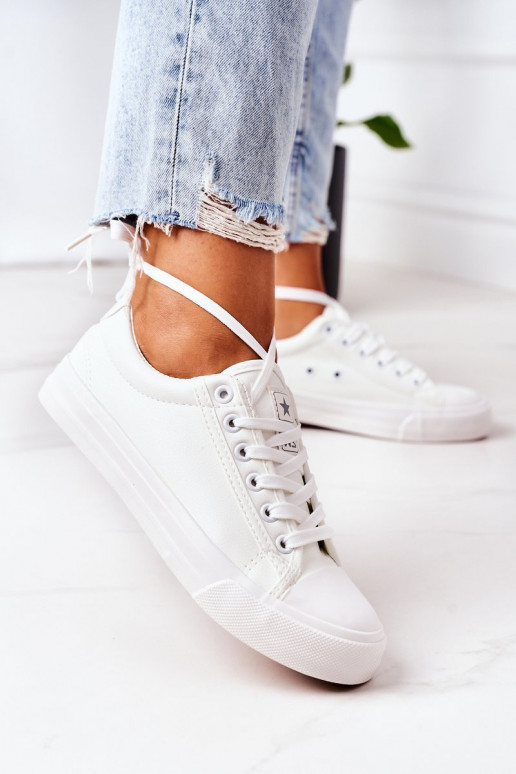    laisvalaikio batai baltos spalvos Mega