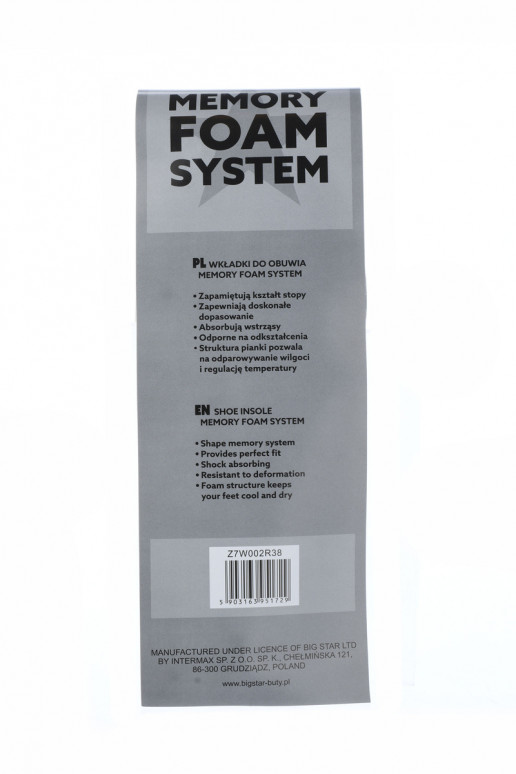 Vložky Do Obuvi BIG STAR Memory Foam System 2 Páry Vložky Do Obuvi BIG STAR Memory Foam System 2 Páry