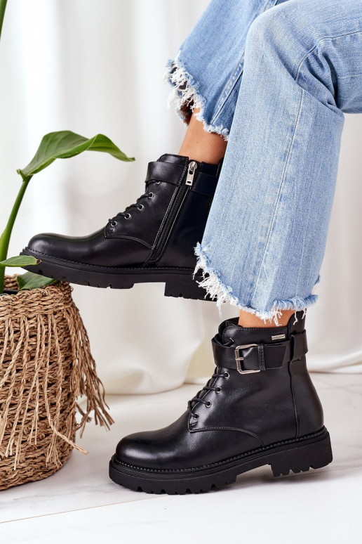 pašiltinti auliniai batai Cross Jeans EE2R4086C juodos spalvos  pašiltinti auliniai batai Cross Jeans EE2R4086C juodos spalvos