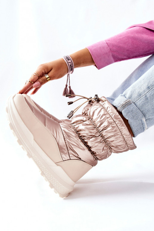  pašiltinti sniego batai su užtrauktukais aukso spalvos Starbone