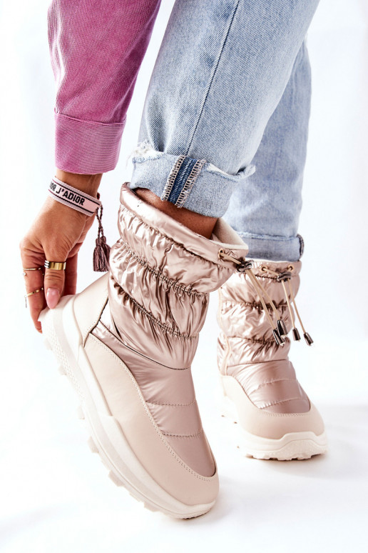  pašiltinti sniego batai su užtrauktukais aukso spalvos Starbone