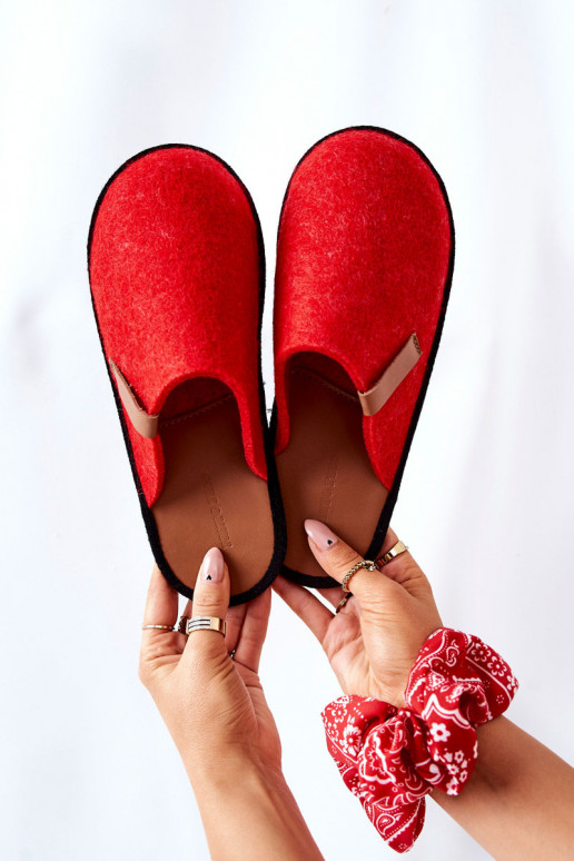 Šlepetės naminės Panto Fino II267002 raudonos-rudos spalvos