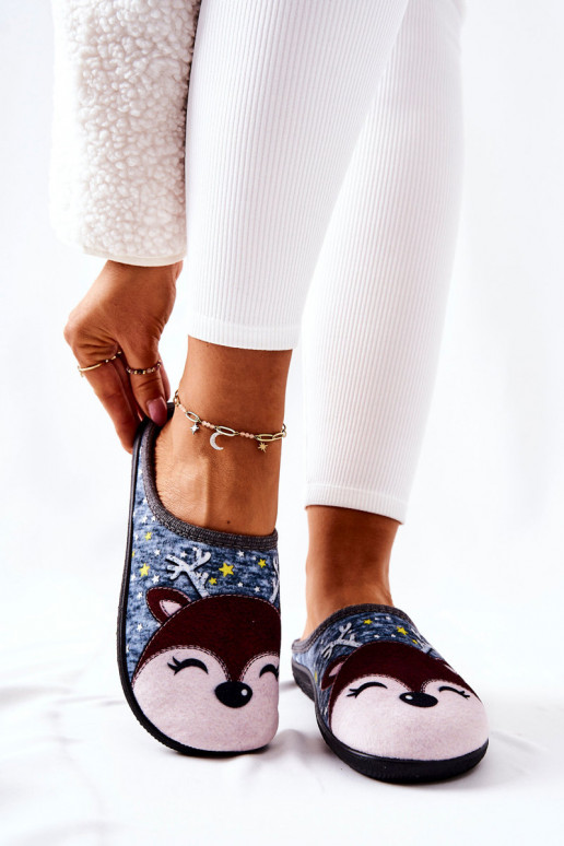 Pašiltintos šlepetės mėlynos spalvos Taffy