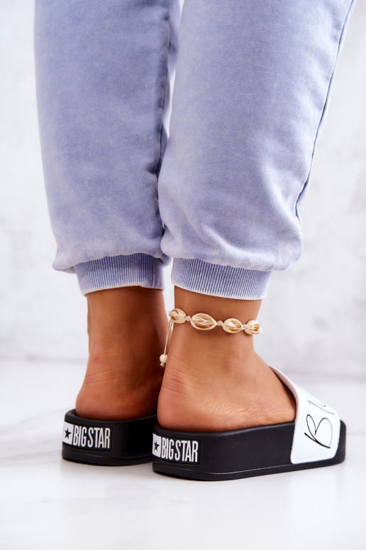 Dámské gumové pantofle Big Star JJ274A275 Černobílé