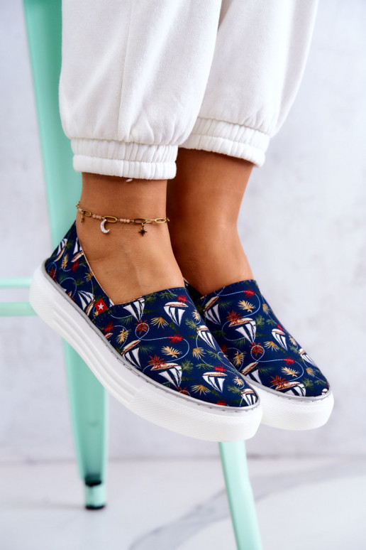 Sportbačiai Slip On Memory Foam Big Star JJ276016 tamsiai mėlynos spalvos  Sportbačiai Slip On Memory Foam Big Star JJ276016 tamsiai mėlynos spalvos