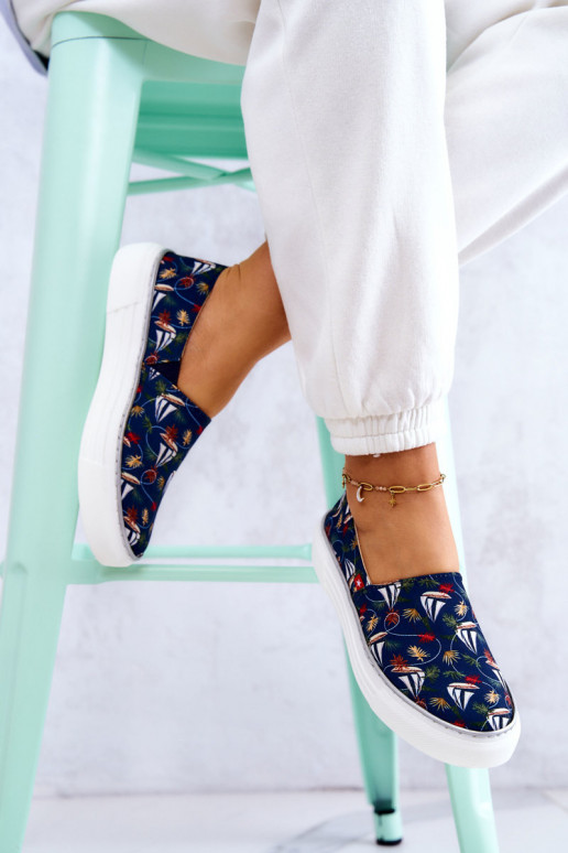 Sportbačiai Slip On Memory Foam Big Star JJ276016 tamsiai mėlynos spalvos  Sportbačiai Slip On Memory Foam Big Star JJ276016 tamsiai mėlynos spalvos