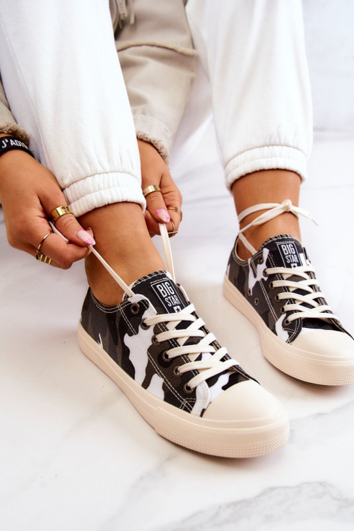 Laisvalaikio batai su kamufliažu BIG STAR JJ274237 Baltos-pilkos spalvos