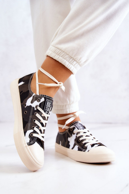 Laisvalaikio batai su kamufliažu BIG STAR JJ274237 Baltos-pilkos spalvos