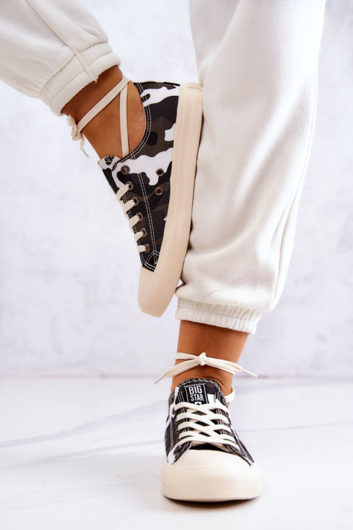 Laisvalaikio batai su kamufliažu BIG STAR JJ274237 Baltos-pilkos spalvos