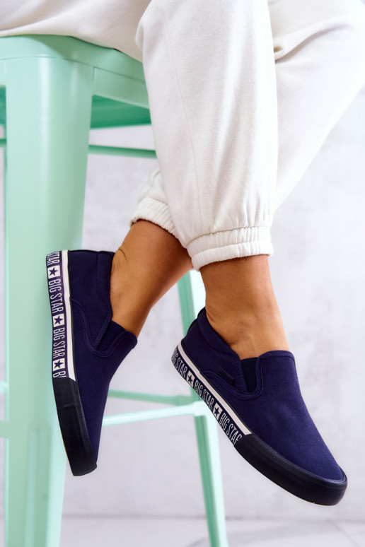 Sportbačiai Slip-on Big Star HH274011 tamsiai mėlynos spalvos  Sportbačiai Slip-on Big Star HH274011 tamsiai mėlynos spalvos