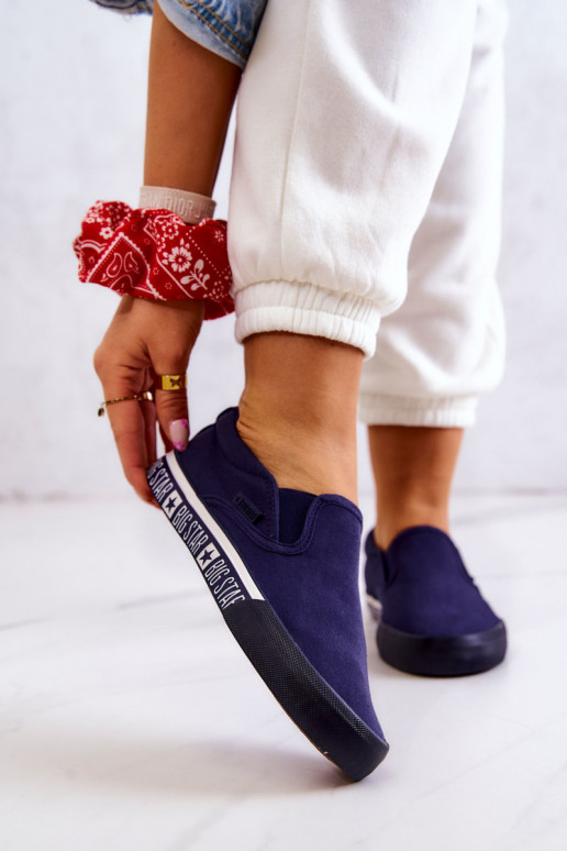 Sportbačiai Slip-on Big Star HH274011 tamsiai mėlynos spalvos  Sportbačiai Slip-on Big Star HH274011 tamsiai mėlynos spalvos