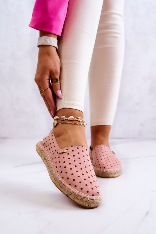 espadrilės su taškeliais Big Star JJ274869 rožinės spalvos  espadrilės su taškeliais Big Star JJ274869 rožinės spalvos