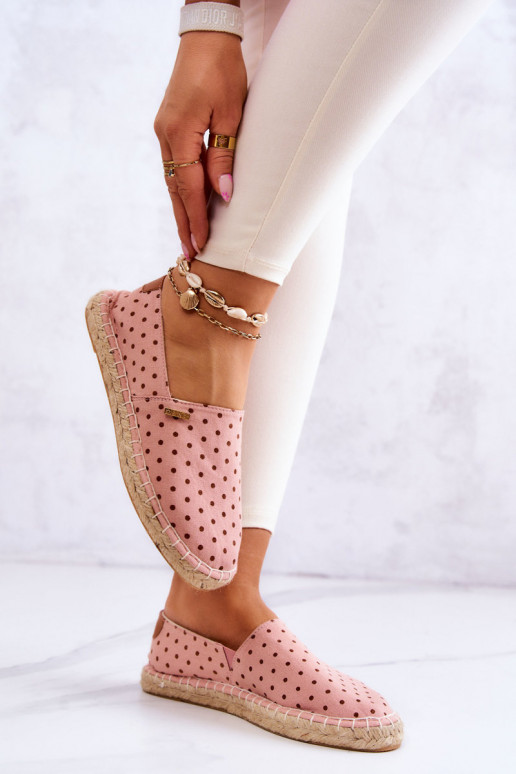espadrilės su taškeliais Big Star JJ274869 rožinės spalvos  espadrilės su taškeliais Big Star JJ274869 rožinės spalvos