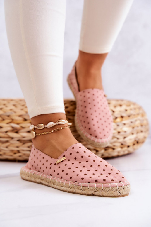 espadrilės su taškeliais Big Star JJ274869 rožinės spalvos  espadrilės su taškeliais Big Star JJ274869 rožinės spalvos
