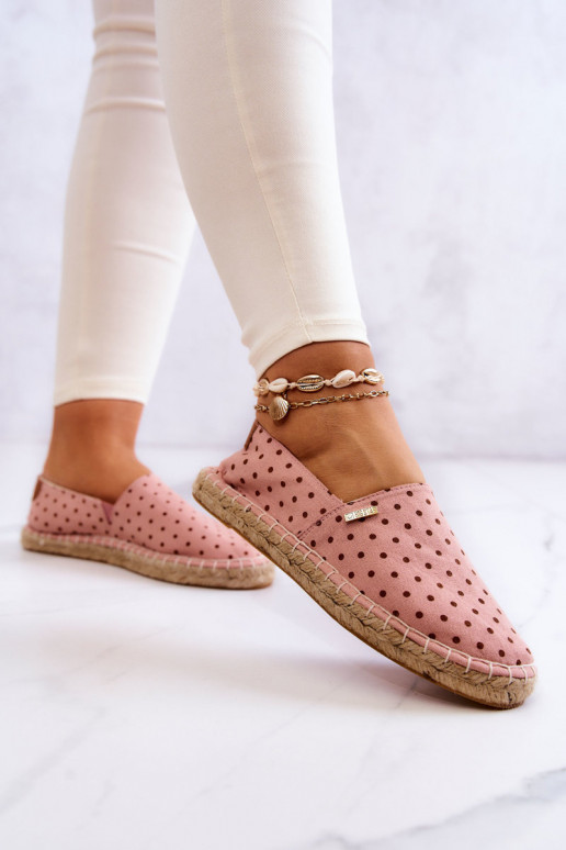 espadrilės su taškeliais Big Star JJ274869 rožinės spalvos  espadrilės su taškeliais Big Star JJ274869 rožinės spalvos