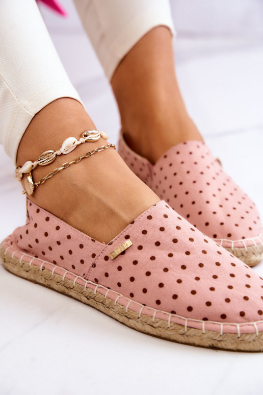 espadrilės su taškeliais Big Star JJ274869 rožinės spalvos  espadrilės su taškeliais Big Star JJ274869 rožinės spalvos